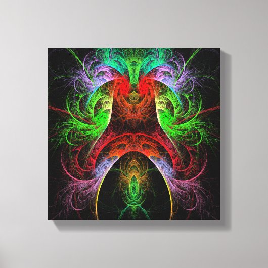 カーニバル抽象芸術アートブラックとホワイト キャンバスプリント (正面)