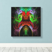 カーニバル抽象芸術アートブラックとホワイト キャンバスプリント (インサイチュ (ウッドフロア))