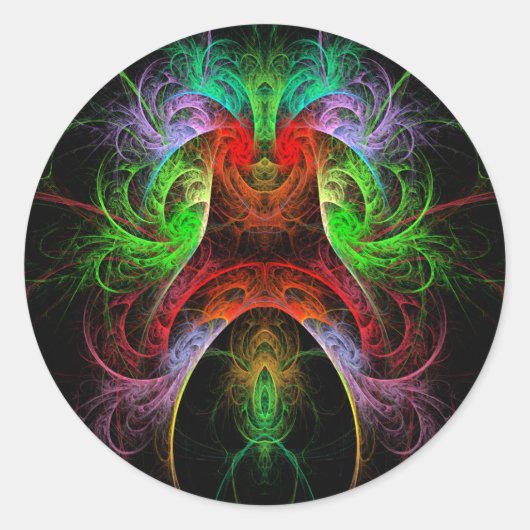 カーニバル抽象芸術アートラウンドステッカー ラウンドシール (正面)
