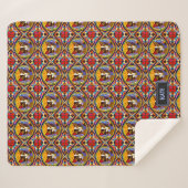 カーニバル猫モザイク – ハッピー・陽気Sで自分の名前 シェルパブランケット (正面(横))