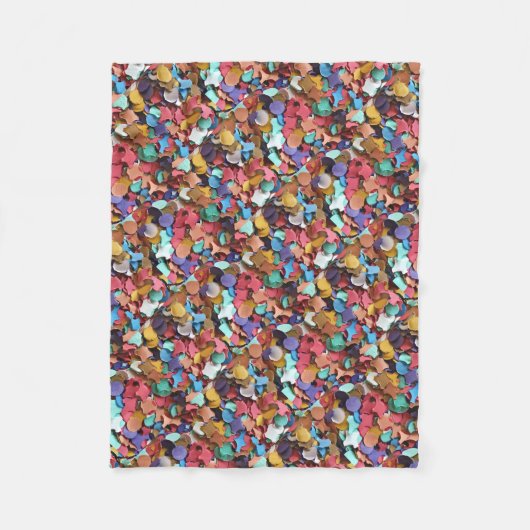 カーニバル紙吹雪カラフル紙ピースパーティーおもしろい フリースブランケット (正面)