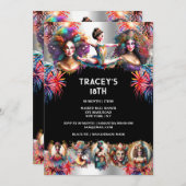 カーニバル花火ショーフェスティバルレディースサーカスおもしろい 招待状 (正面/裏面)