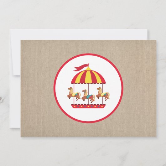 カーニバル誕生日サーカス動物パーティー招待状 招待状 (裏面)