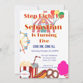 カーニバル誕生日パーティーとテント&スナック 招待状