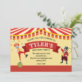 カーニバル誕生日パーティーサンキューカード サンキューカード (スタンド正面)