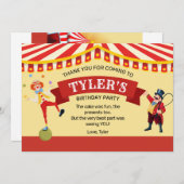 カーニバル誕生日パーティーサンキューカード サンキューカード (正面/裏面)