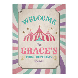 カーニバル誕生日ポスターサーカス歓迎サイン ポスター