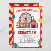 カーニバル誕生日招待状, サーカス誕生日招待状 招待状 (正面/裏面)