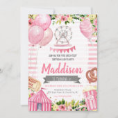 カーニバル誕生日招待状、サーカス誕生日 招待状 (正面)