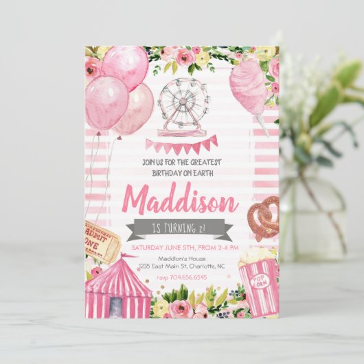 カーニバル誕生日招待状、サーカス誕生日 招待状 (スタンド正面)