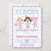 カーニバル誕生日招待状 招待状 (正面)