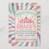 カーニバル誕生日招待状 招待状 (正面/裏面)