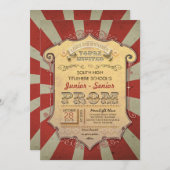 カーニバル-サーカスのヴィンテージのプロム 招待状 (正面/裏面)