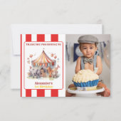 カーニバル サーカス ショー & 動物たちのお誕生日会 サンキューカード (正面)