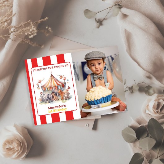 カーニバル サーカス ショー & 動物たちのお誕生日会 サンキューカード