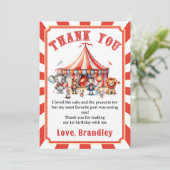 カーニバル サーカス ショー & 動物の誕生日 サンキューカード (スタンド正面)