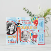 カーニバル サーカス ジャグリング 足場歩き バースデー 招待状 (スタンド正面)