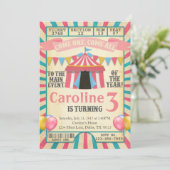 カーニバル サーカス チケット 誕生日パーティー 招待状 (スタンド正面)