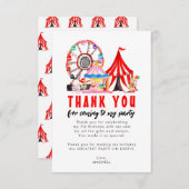 カーニバル サーカス ピエロ 風船 フェスティバル 誕生日 サンキューカード (正面/裏面)