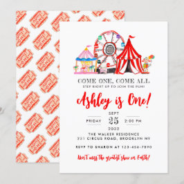 カーニバル サーカス フェア ショー パーティー 子供の誕生日 招待状