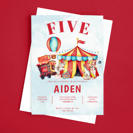 カーニバル サーカス フェスティバル 5歳の誕生日 招待状