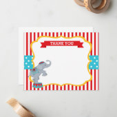 カーニバル サーカス 象 感謝カード ノート (正面/裏面インサイチュ)