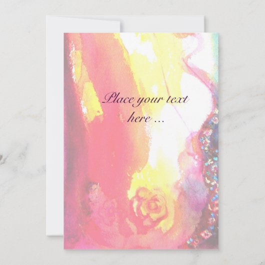 カーニバル・ダンス、マーディ・グラ・パーティー、鮮やかなピンクと青 招待状 (裏面)