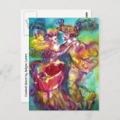 カーニバル ダンス ヴェネツィアの仮面舞踏会 ポストカード (正面/裏面)