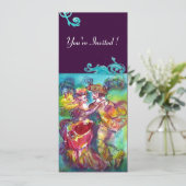 カーニバル・ダンス　鮮やかなピンクと青の華やぎ 招待状 (スタンド正面)