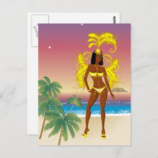 カーニバル、ハロウィン、またはビューティーパレード ポストカード (正面/裏面)