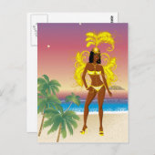 カーニバル、ハロウィーンまたは美しいページェント ポストカード (正面/裏面)