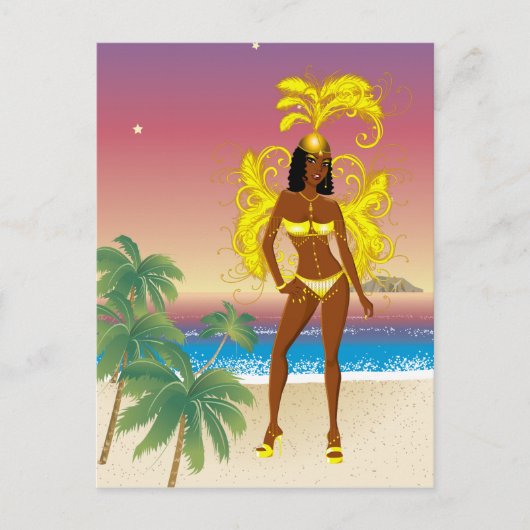 カーニバル、ハロウィーンまたは美しいページェント ポストカード (正面)