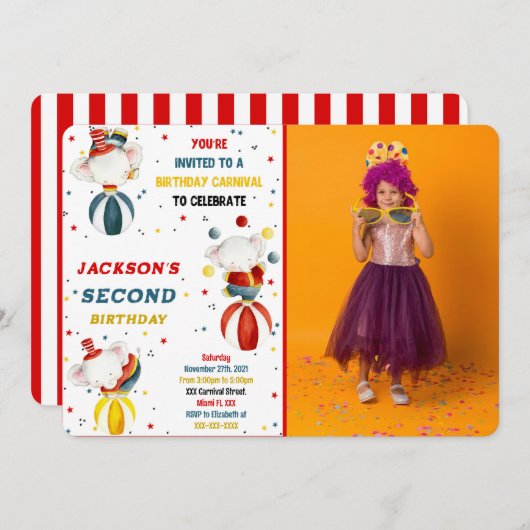 カーニバル フォト 招待状 (正面/裏面)
