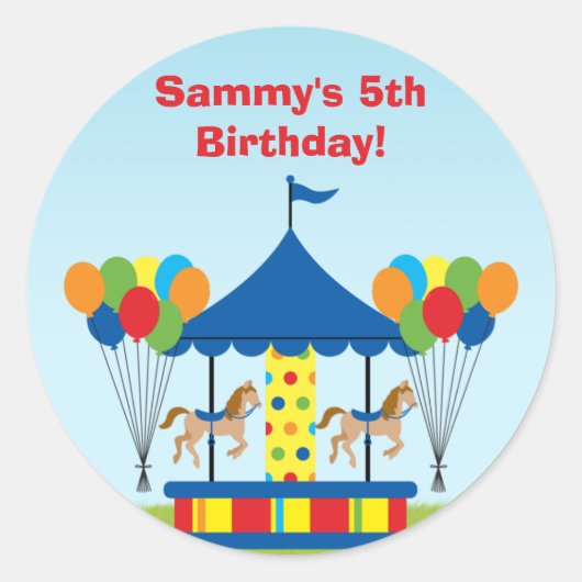カーニバル 誕生日 パーティーグッズ シール (正面)