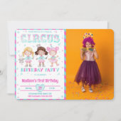 カーニバル 誕生日 写真 招待状 (正面)