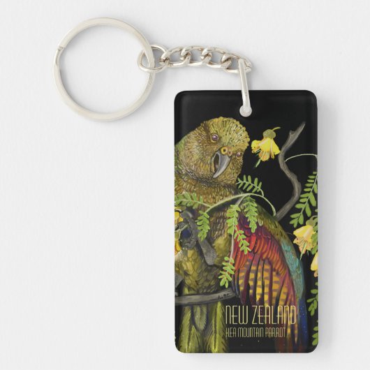 カーニュージーランドマウンテンオウム キーホルダー (正面)