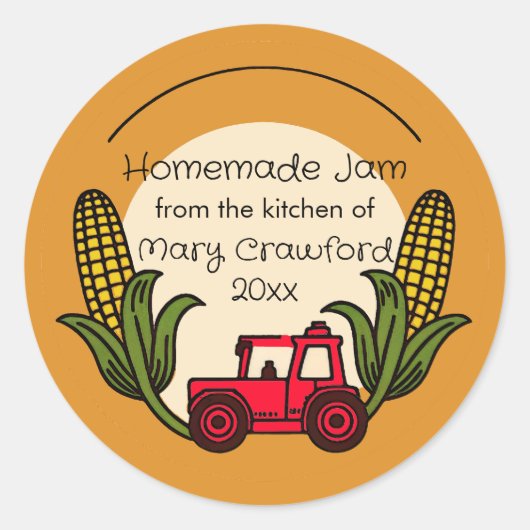 カーニングパーソナライズされたジャリングラベル ラウンドシール (正面)