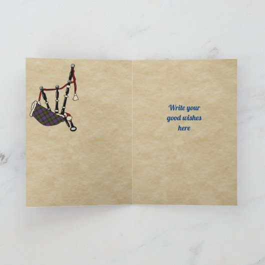 カーネギーバッジ&タータンチェックパーソナライズされたカード カード (内部)