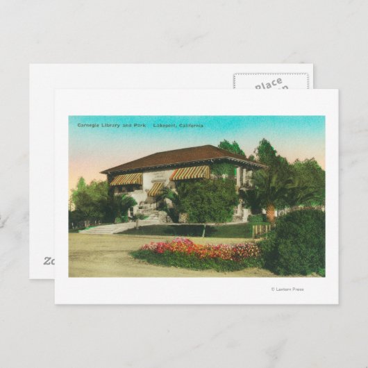 カーネギーライブラリレイクポートの外部ビュー(CA) ポストカード (正面/裏面)