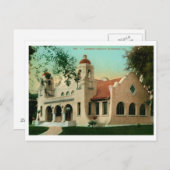 カーネギーライブラリー、リバーサイドCAヴィンテージ ポストカード (正面/裏面)