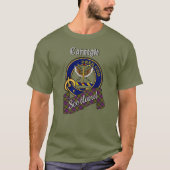 カーネギー氏族のバッジとタータンチェックのTシャツ Tシャツ (正面)