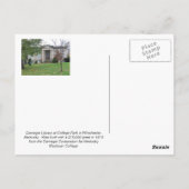 カーネギー・ライブラリー、カレッジ・パーク、ウィンチェスター・ケンタッキー ポストカード (裏面)