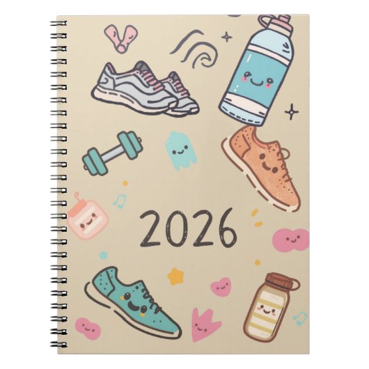 カーネットスポーツ 2026 – かわいいスポーツ手帳 ノートブック (正面)