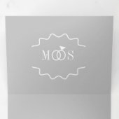 カーネモダンーション花模様ボタニカルイ結婚ンク 三つ折り招待状 (内部最初)