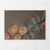 カーネモダンーション花模様ボタニカルイ結婚ンク 三つ折り招待状 (カバー)