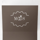 カーネモダンーション花模様ボタニカルイ結婚ンク 三つ折り招待状 (内部最初)