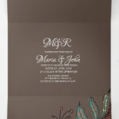 カーネモダンーション花模様ボタニカルイ結婚ンク 三つ折り招待状 (内部中)