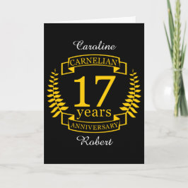カーネリアン宝石の結婚記念日17周年 カード