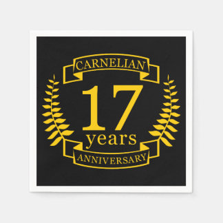 カーネリア結婚ン・ジェムストーンの17周年 スタンダードカクテルナプキン