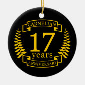 カーネリア結婚ン・ジェムストーンの17周年 セラミックオーナメント (正面)